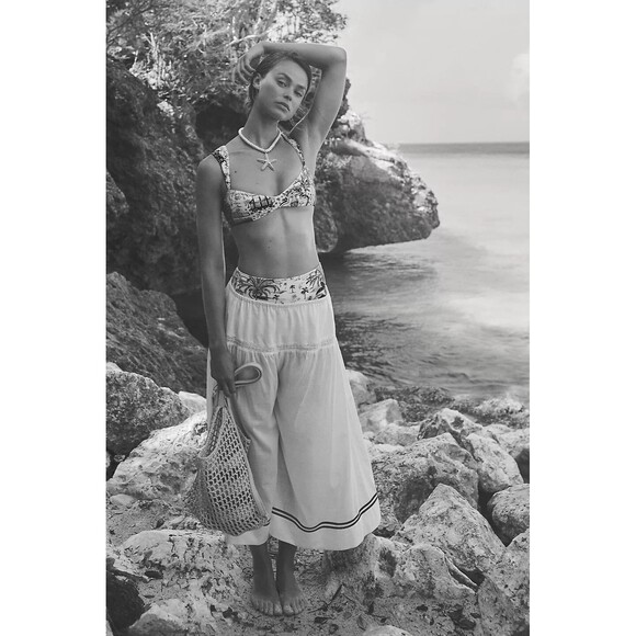 By Anthropologie Celandine Beachy Culotte Pants Wide-Leg Flora Lace XS 279497 - Picture 4 of 9